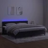 Lova su spyruoklėmis/čiužiniu/LED, juoda, 200x200cm, aksomas