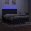 Lova su spyruoklėmis/čiužiniu/LED, juoda, 160x200 cm, audinys