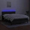 Lova su spyruoklėmis/čiužiniu/LED, juoda, 140x190 cm, audinys