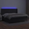Lova su spyruoklėmis/čiužiniu/LED, juoda 200x200cm dirbtinė oda