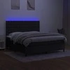 Lova su spyruoklėmis/čiužiniu/LED, juoda, 160x200 cm, audinys