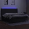 Lova su spyruoklėmis/čiužiniu/LED, juoda, 200x200 cm, audinys
