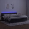 Lova su spyruoklėmis/čiužiniu/LED, juoda, 200x200cm, aksomas