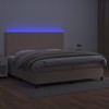 Lova su spyruoklėmis/čiužiniu/LED, kapučino, 200x200cm dirbtinė