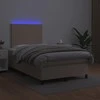 Lova su spyruoklėmis/čiužiniu/LED, kapučino, 120x200cm dirbtinė