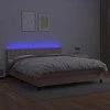 Lova su spyruoklėmis/čiužiniu/LED, kapučino, 180x200cm dirbtinė