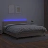 Lova su spyruoklėmis/čiužiniu/LED, kapučino, 180x200cm dirbtinė