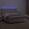 Lova su spyruoklėmis/čiužiniu/LED, kapučino, 160x200cm dirbtinė