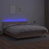 Lova su spyruoklėmis/čiužiniu/LED, kapučino, 160x200cm dirbtinė