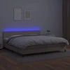 Lova su spyruoklėmis/čiužiniu/LED, kapučino, 200x200cm dirbtinė
