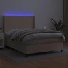 Lova su spyruoklėmis/čiužiniu/LED, kapučino, 140x190cm dirbtinė