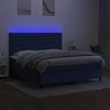 Lova su spyruoklėmis/čiužiniu/LED, mėlyna, 180x200 cm, audinys