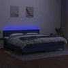 Lova su spyruoklėmis/čiužiniu/LED, mėlyna, 200x200 cm, audinys