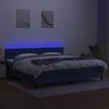 Lova su spyruoklėmis/čiužiniu/LED, mėlyna, 200x200 cm, audinys