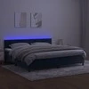 Lova su spyruoklėmis/čiužiniu/LED, mėlyna, 200x200cm, aksomas