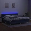 Lova su spyruoklėmis/čiužiniu/LED, mėlyna, 200x200 cm, audinys