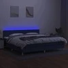 Lova su spyruoklėmis/čiužiniu/LED, mėlyna, 200x200 cm, audinys