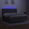 Lova su spyruoklėmis/čiužiniu/LED, pilka, 160x200 cm, audinys