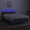 Lova su spyruoklėmis/čiužiniu/LED, pilka, 140x190 cm, audinys