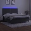 Lova su spyruoklėmis/čiužiniu/LED, pilka, 160x200cm, aksomas