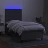 Lova su spyruoklėmis/čiužiniu/LED, pilka, 80x200cm, audinys