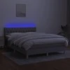 Lova su spyruoklėmis/čiužiniu/LED, pilka, 140x200 cm, audinys