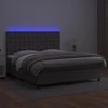 Lova su spyruoklėmis/čiužiniu/LED, pilka 160x200cm dirbtinė oda