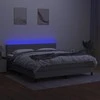 Lova su spyruoklėmis/čiužiniu/LED, pilka, 180x200 cm, audinys