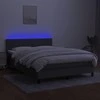 Lova su spyruoklėmis/čiužiniu/LED, pilka, 140x190 cm, audinys