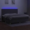 Lova su spyruoklėmis/čiužiniu/LED, pilka, 200x200 cm, audinys