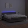 Lova su spyruoklėmis/čiužiniu/LED, pilka 180x200cm dirbtinė oda
