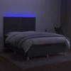 Lova su spyruoklėmis/čiužiniu/LED, pilka, 140x200 cm, audinys
