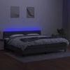 Lova su spyruoklėmis/čiužiniu/LED, pilka, 200x200 cm, audinys