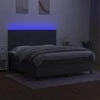 Lova su spyruoklėmis/čiužiniu/LED, pilka, 180x200 cm, audinys