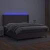 Lova su spyruoklėmis/čiužiniu/LED, pilka 180x200cm dirbtinė oda