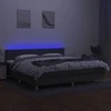 Lova su spyruoklėmis/čiužiniu/LED, pilka, 200x200 cm, audinys