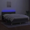 Lova su spyruoklėmis/čiužiniu/LED, pilka, 140x200 cm, audinys