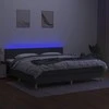 Lova su spyruoklėmis/čiužiniu/LED, pilka, 200x200 cm, audinys