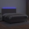 Lova su spyruoklėmis/čiužiniu/LED, pilka 140x190cm dirbtinė oda