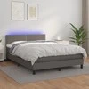 Lova su spyruoklėmis/čiužiniu/LED, pilka 140x200cm dirbtinė oda