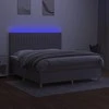 Lova su spyruoklėmis/čiužiniu/LED, pilka, 180x200 cm, audinys