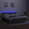 Lova su spyruoklėmis/čiužiniu/LED, pilka, 180x200 cm, audinys