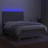 Lova su spyruoklėmis/čiužiniu/LED, pilka, 140x190 cm, audinys
