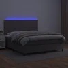 Lova su spyruoklėmis/čiužiniu/LED, pilka 180x200cm dirbtinė oda