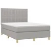 Lova su spyruoklėmis/čiužiniu/LED, pilka, 140x200 cm, audinys