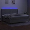 Lova su spyruoklėmis/čiužiniu/LED, pilka, 200x200 cm, audinys