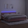 Lova su spyruoklėmis/čiužiniu/LED, rožinė, 200x200cm, aksomas