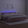 Lova su spyruoklėmis/čiužiniu/LED, rožinė, 200x200cm, aksomas