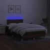 Lova su spyruoklėmis/čiužiniu/LED, ruda, 120x190cm, audinys