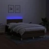 Lova su spyruoklėmis/čiužiniu/LED, ruda, 120x200cm, audinys